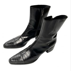 Prada Leather Western Boot. Black. Size 41IT